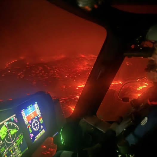 Aerial view of the bushfire near Yea