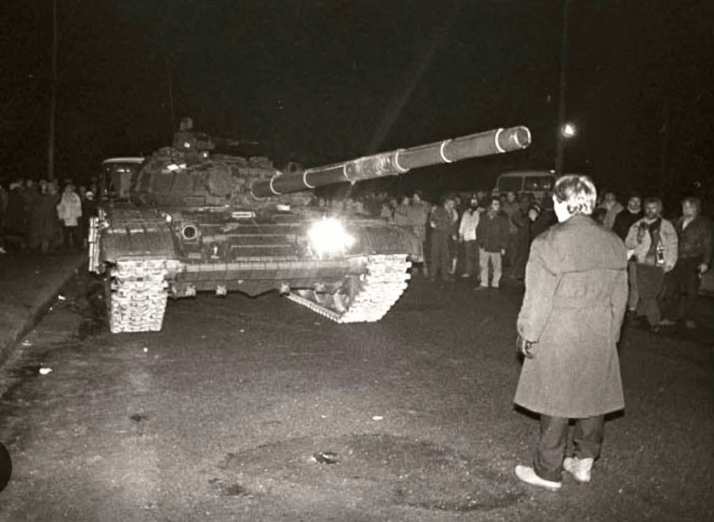 OTD: On 13 January 1991, Soviet army conducts a massacre in Vilnius, Lithuania killing 14 people. People took to the streets protecting vital infrastructure from the Soviet regime reasserting its control.