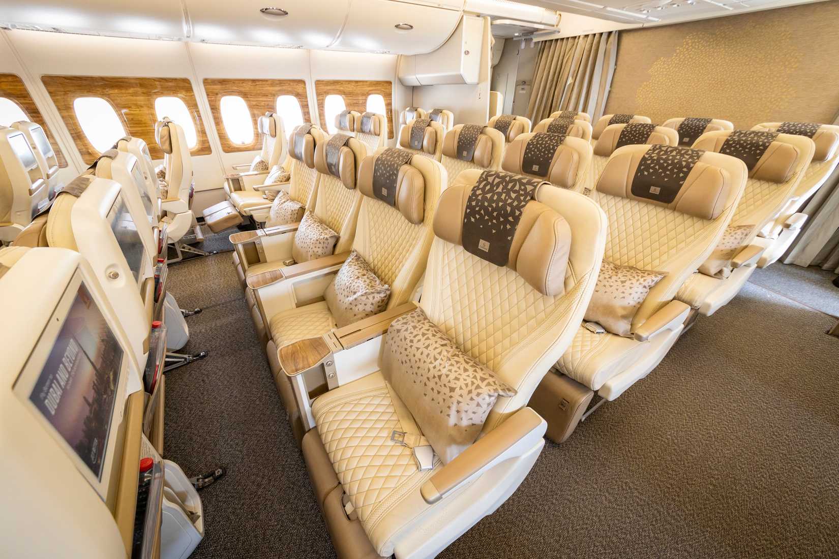 Premium Economy class onboard of Emirates Airlines Airbus A380