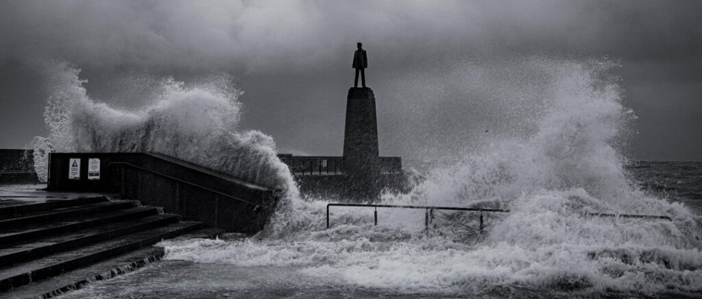 Storm Chandra at Dun Laoghaire sea front.