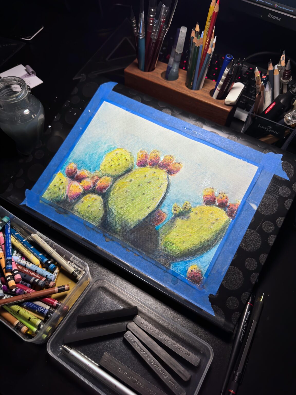 Painted some papoutsosika with mixed mediums