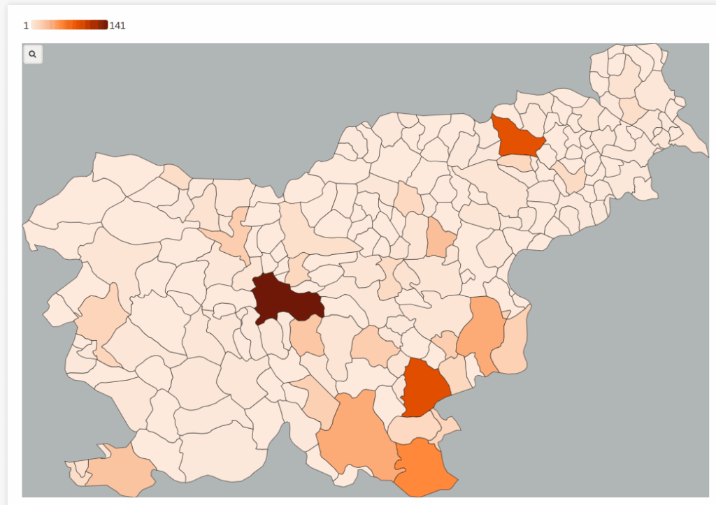 Number of executions on social assistance by municipality
