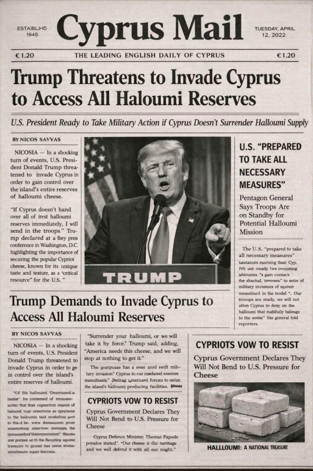 Trump is now going after our Haloumi