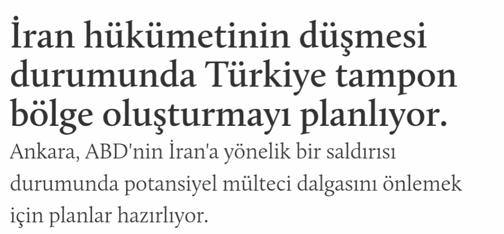 Türkiye is Planning a Buffer Zone to Prevent a Possible Refugee Wave in Case of the Fall of the Iranian Government.