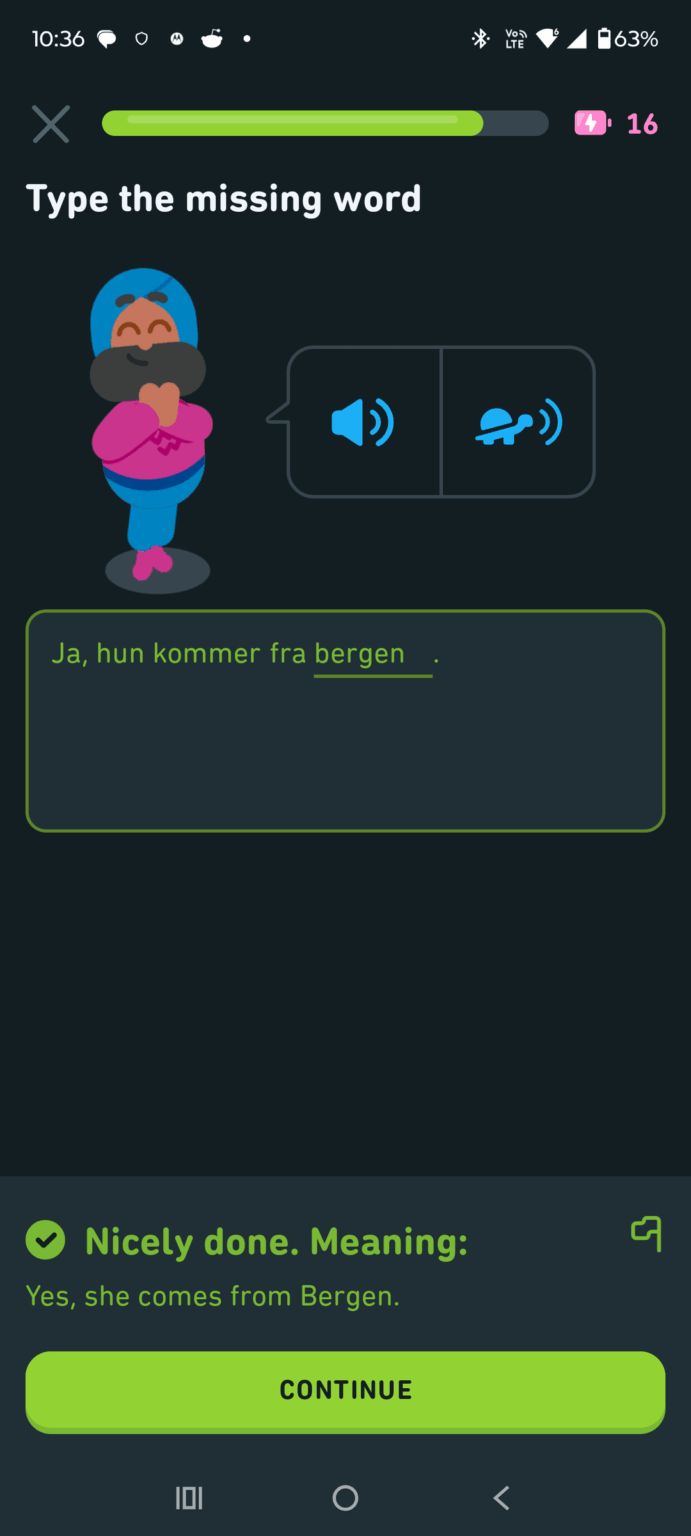 I learn some in Duolingo