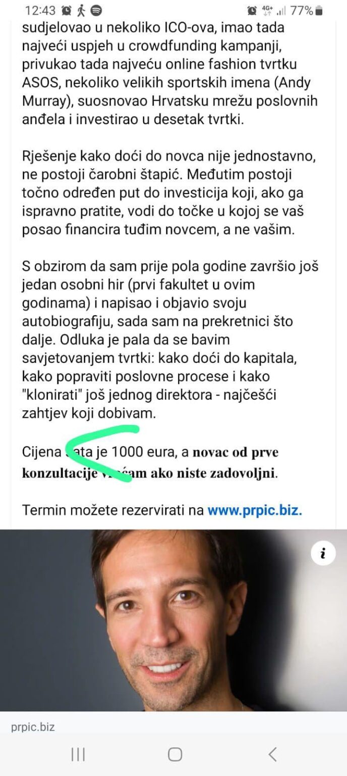 Do you also value your work and knowledge like Mr. Prpić?