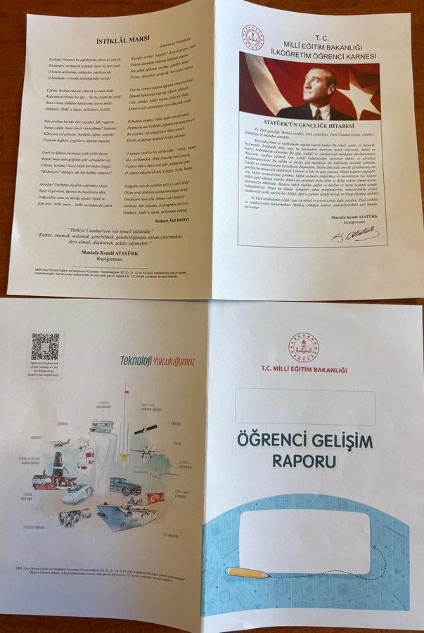 AKP removed the Turkish Flag and Atatürk from report cards