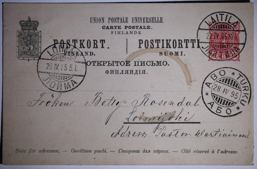 A postal card from 1895