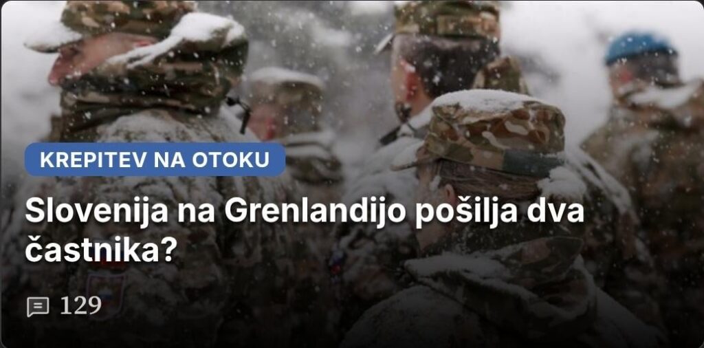 Is Slovenia sending two officers to Greenland?