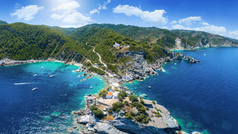 Aerial view of Skopelos in Greece