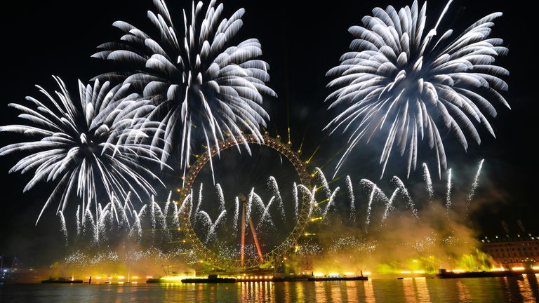 Sir Sadiq Khan said the capital's fireworks were 'the greatest in the world'. Pic: PA