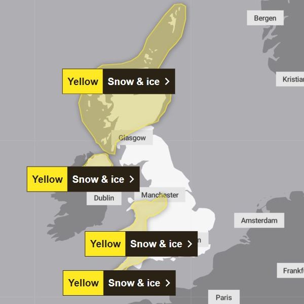 Sunday's weather warnings. Pic: Met Office