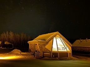 Sky watching cabins at Métis Crossing.