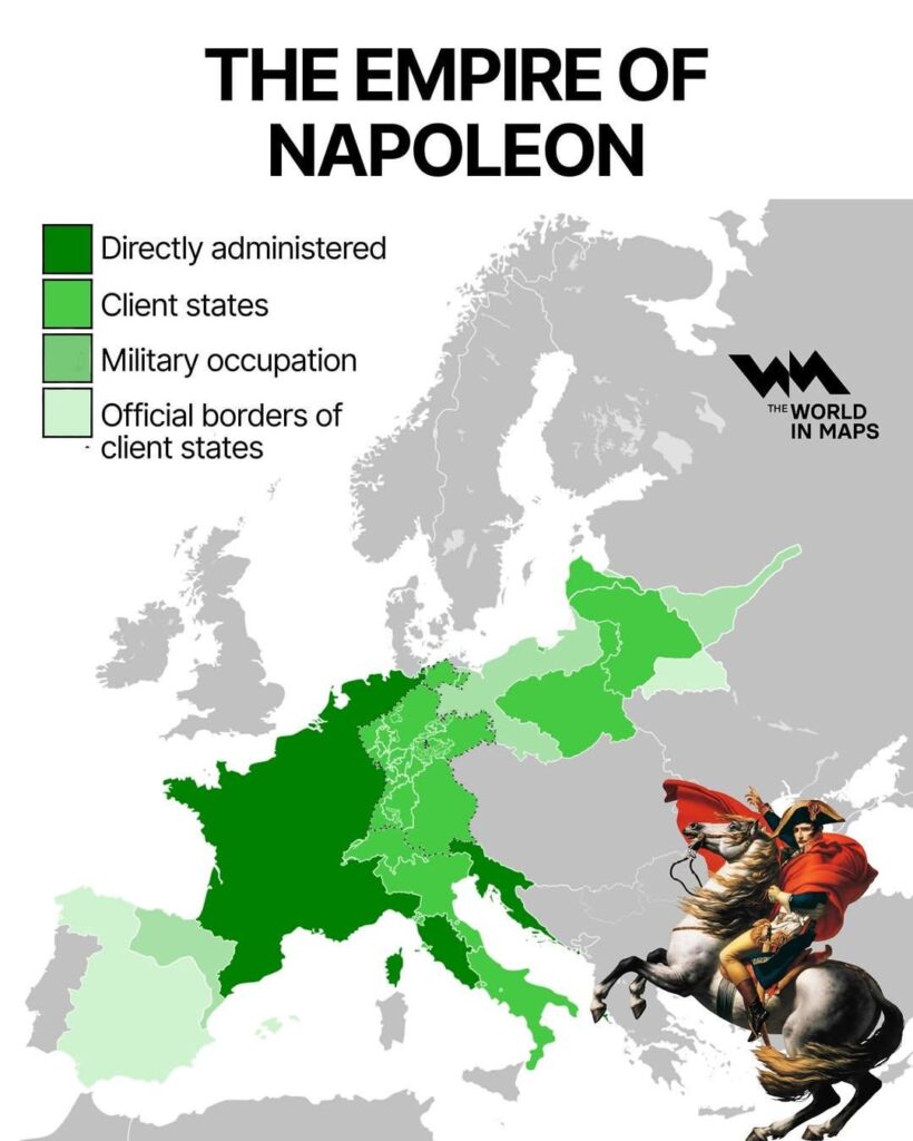 The Empire of Napoleon at its height