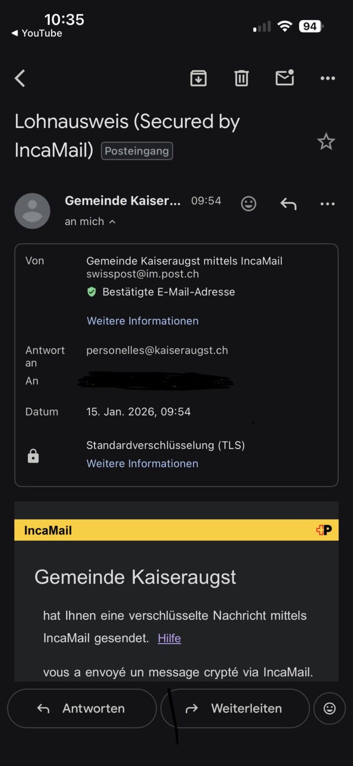 Received fishy email from the community.