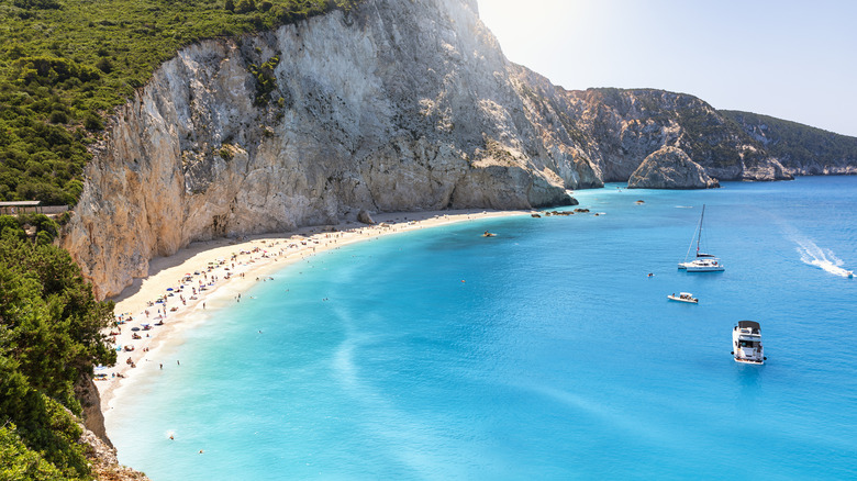 White cliffs turquoise sea Porto Katsiki Lefkada