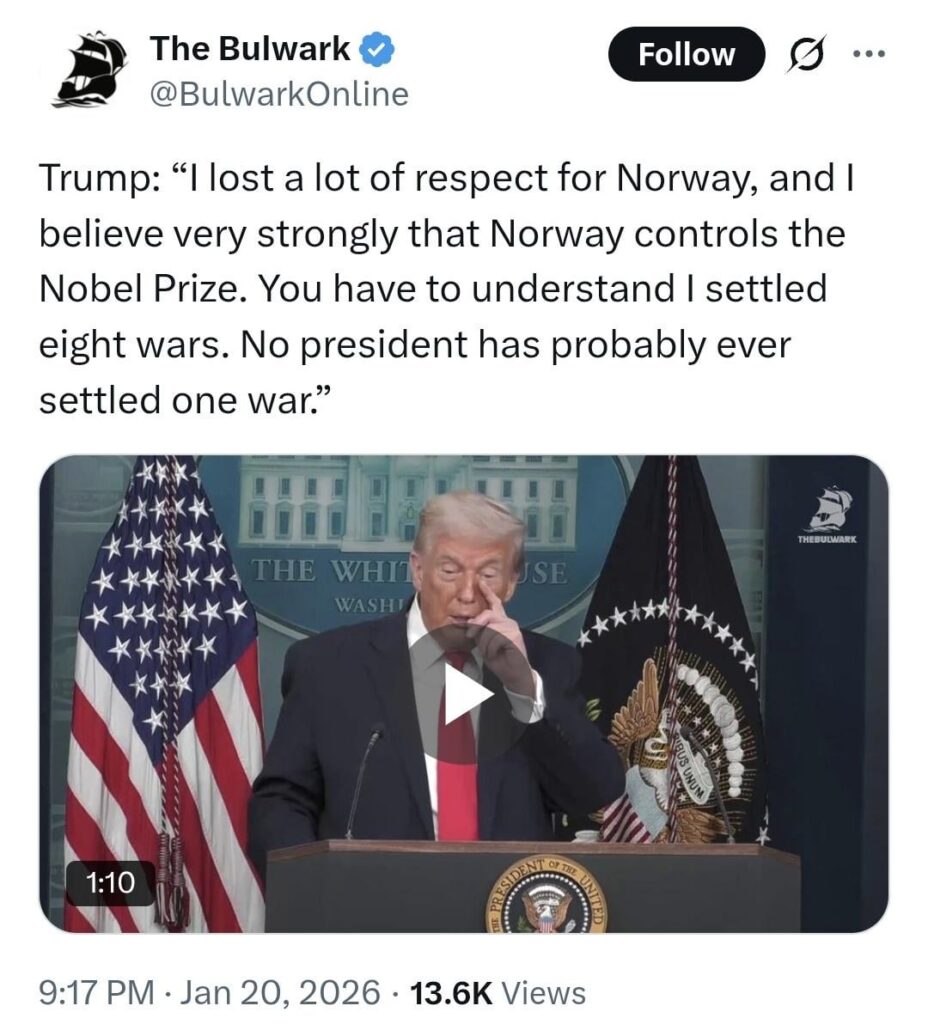 Trump: I have lost a lot of respect for Norway