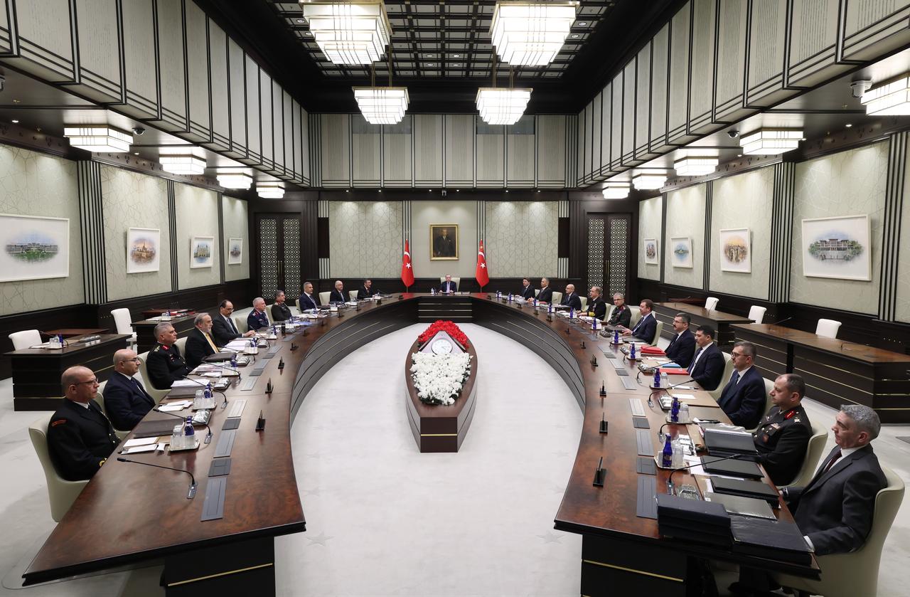 Turkish President Recep Tayyip Erdogan chairs a meeting of the National Security Council (MGK) at the Presidential Complex in Ankara, Türkiye on January 28, 2026. (AA Photo)