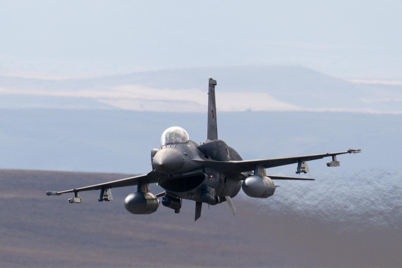 Turkish Air Force Commands F-16 fighter jet is seen during the  Fire Free-2025  exercise in the Polatli district of Ankara, Türkiye, on October 11, 2025. (AA Photo)