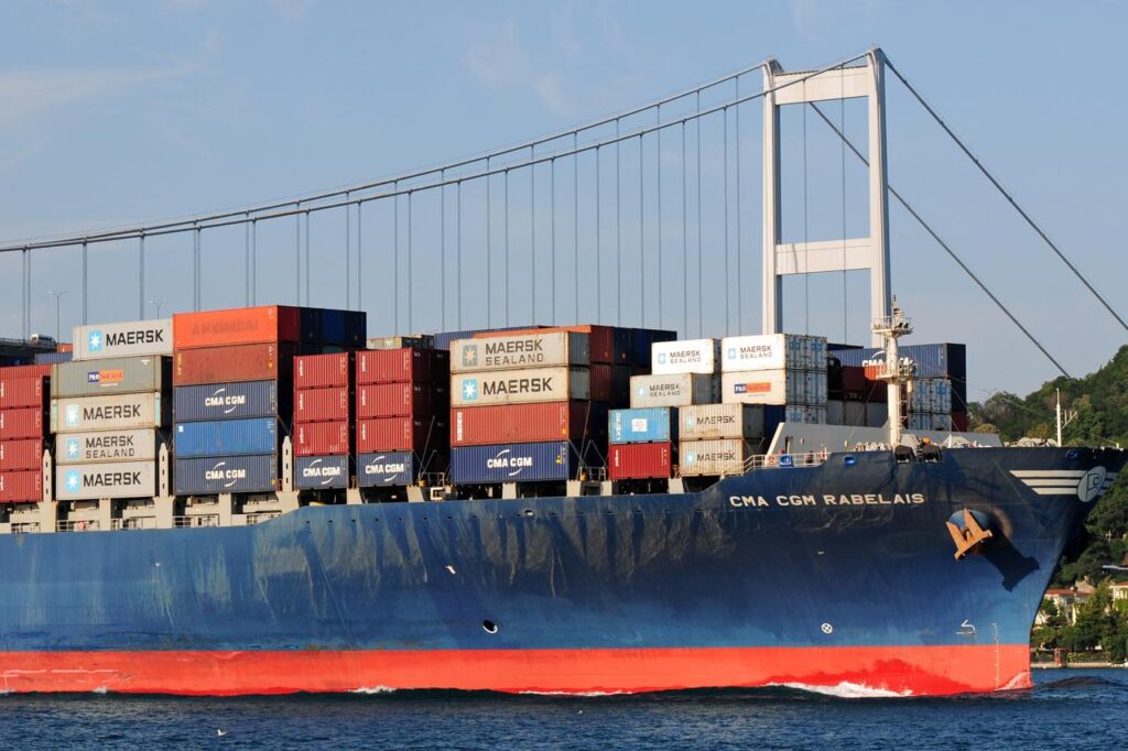 Photo shows a view of a cargo ship passing through the Bosphorus in Istanbul, Türkiye, accessed on Jan. 17, 2026. (Adobe Stock Photo)