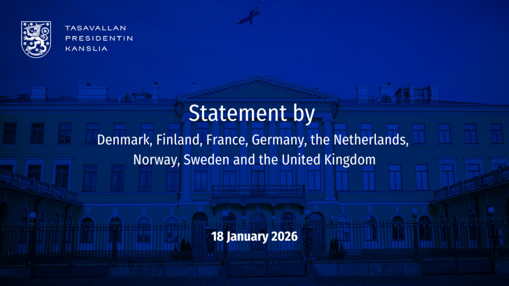 Statement by Denmark, Finland, France, Germany, the Netherlands, Norway, Sweden and the United Kingdom (englanniksi) Statement by Denmark, Finland, France, Germany, the Netherlands, Norway, Sweden and the United Kingdom (englanniksi)