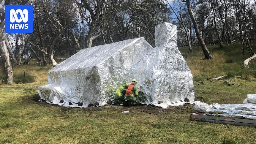 High country landmarks wrapped in 'foil' as fire burns nearby