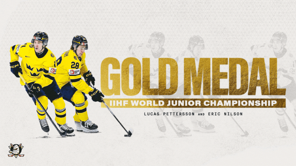 Ducks Prospects Pettersson and Nilson Win Gold for Sweden 
