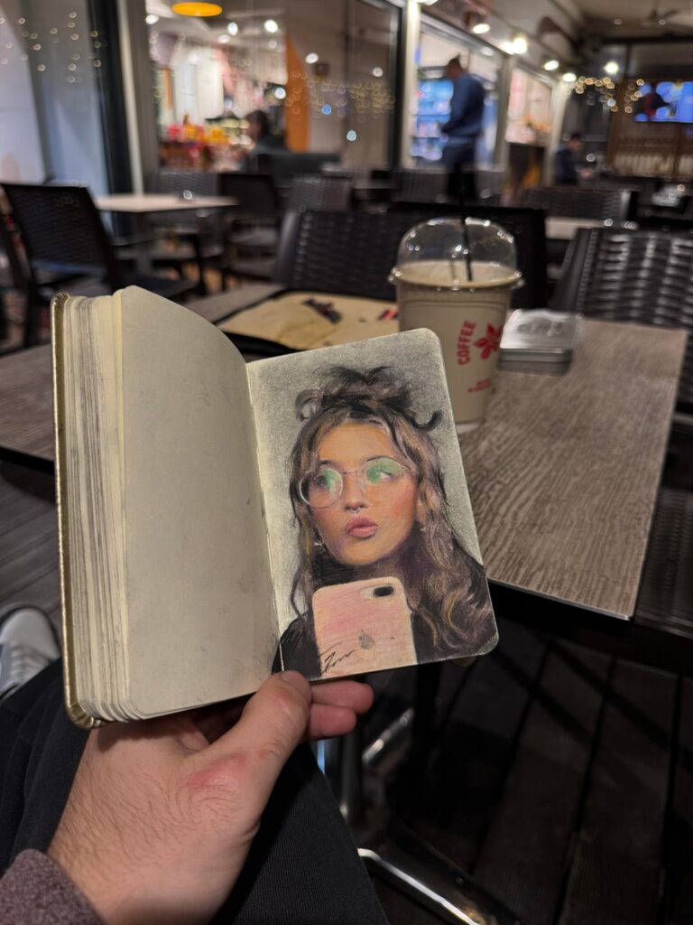 drawing after gym @ coffee island