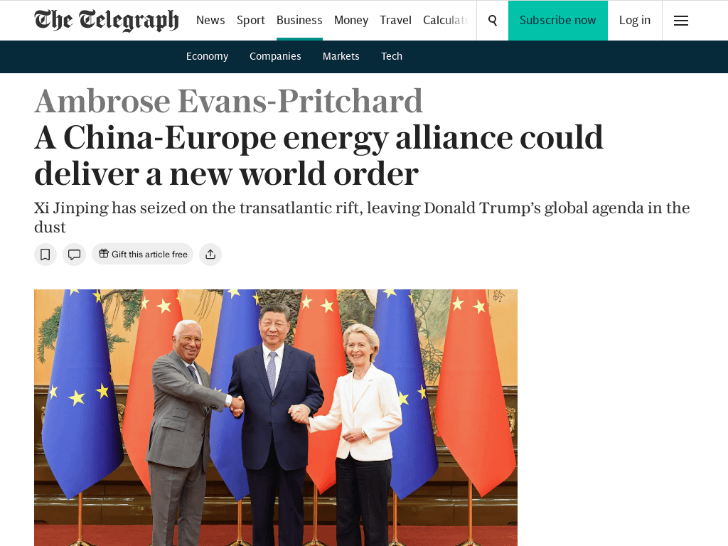 A China-Europe energy alliance could deliver a new world order.