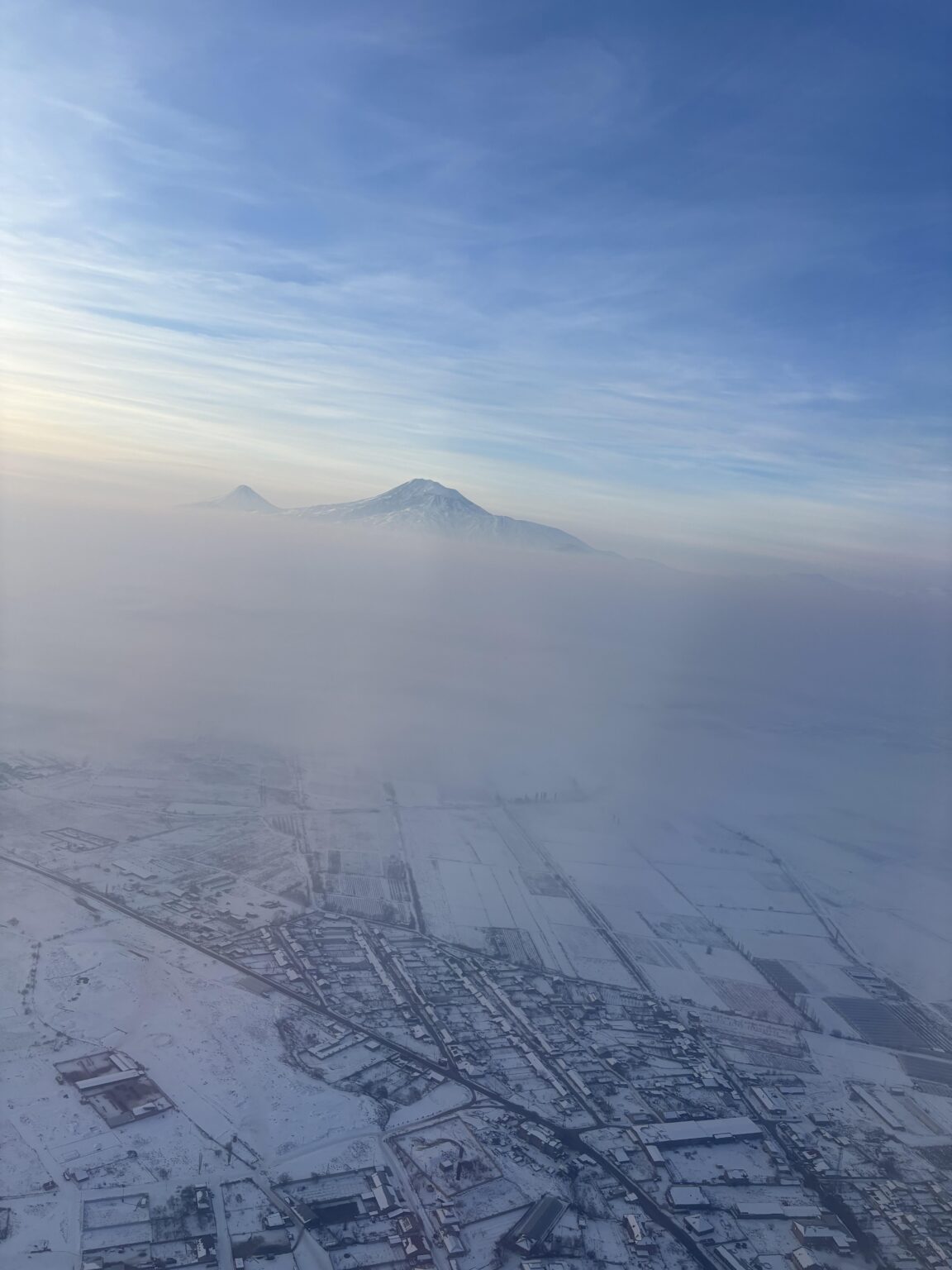 Mount Ararat view from the plane