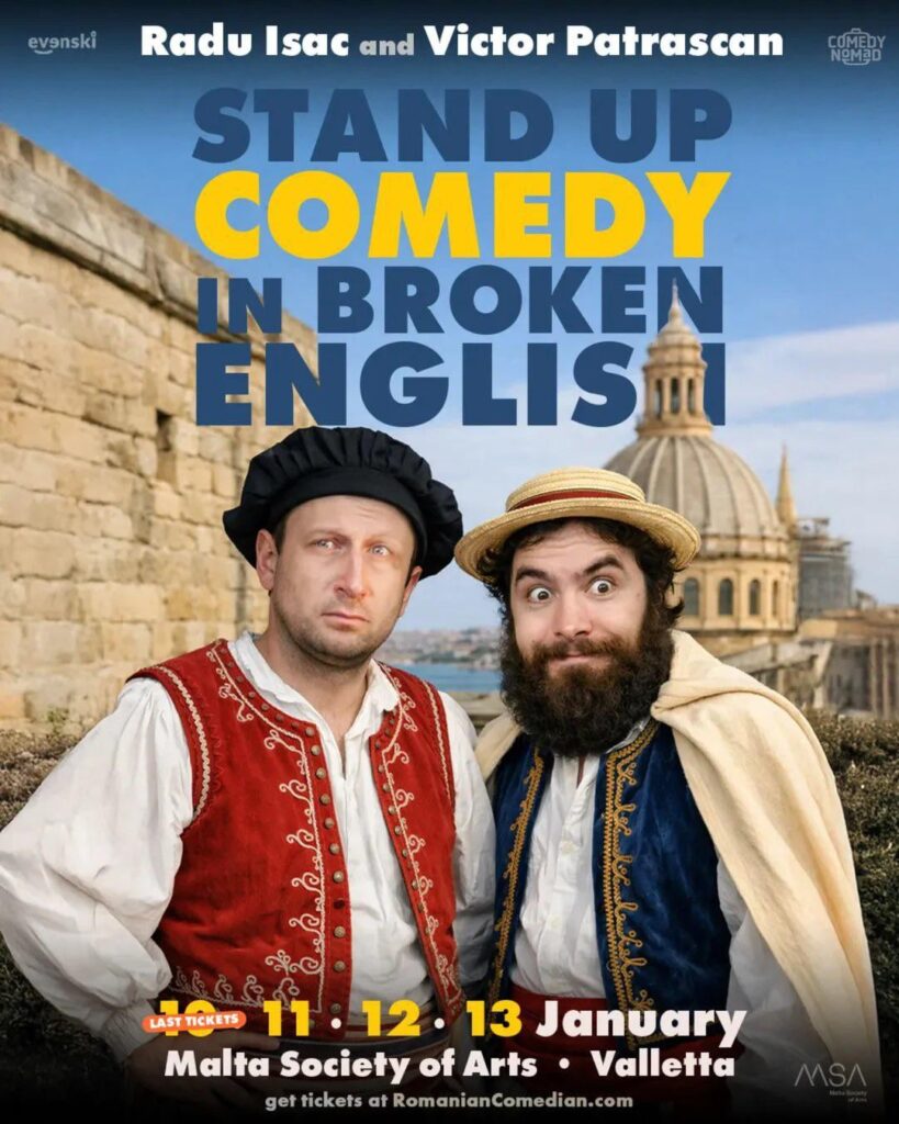TONIGHT & TOMORROW last live stand-up shows in Valletta