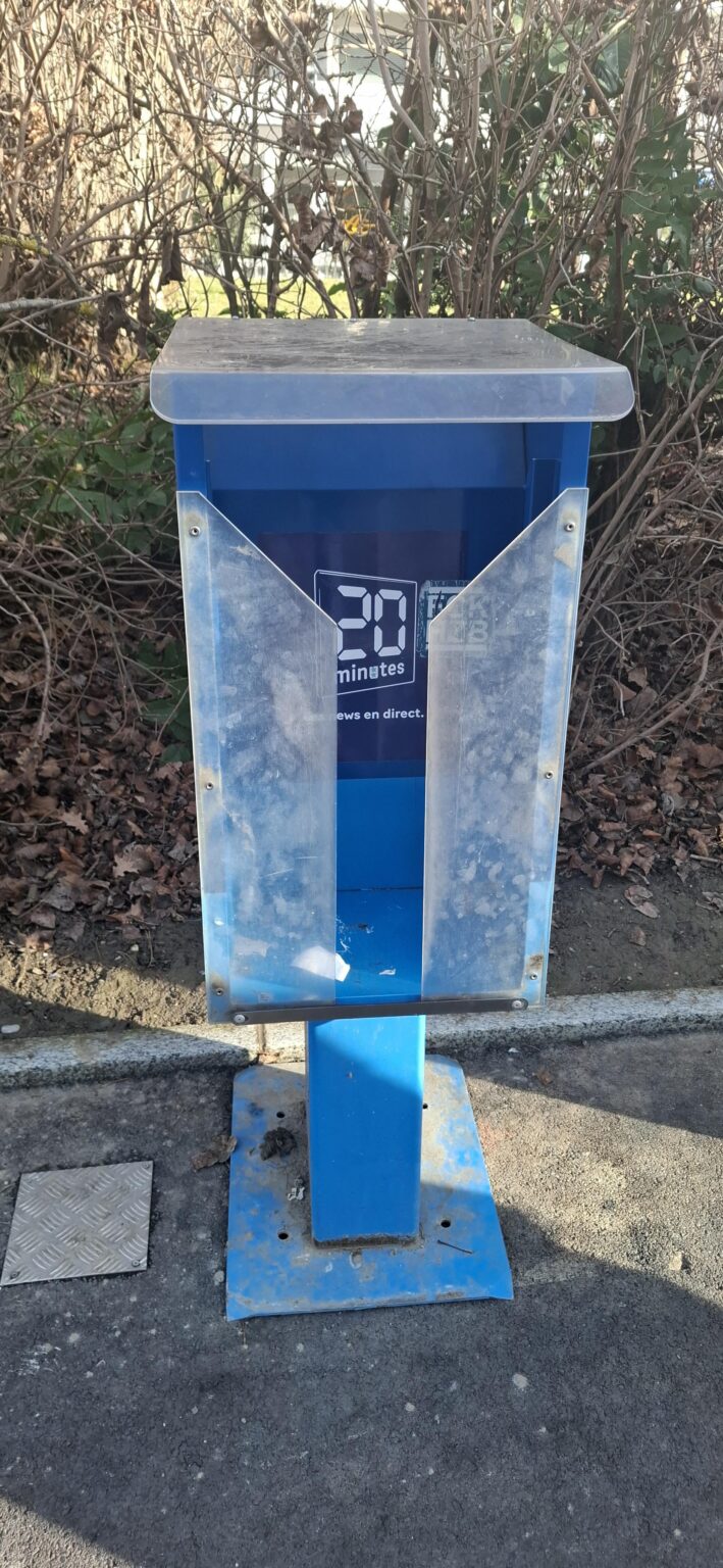 What will they do with these abandoned 20 Minutes newspaper dispensers? What will they do with these abandoned 20 Minutes newspaper dispensers?