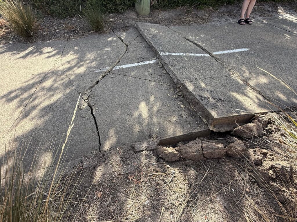 So hot the concrete bike track expanded.