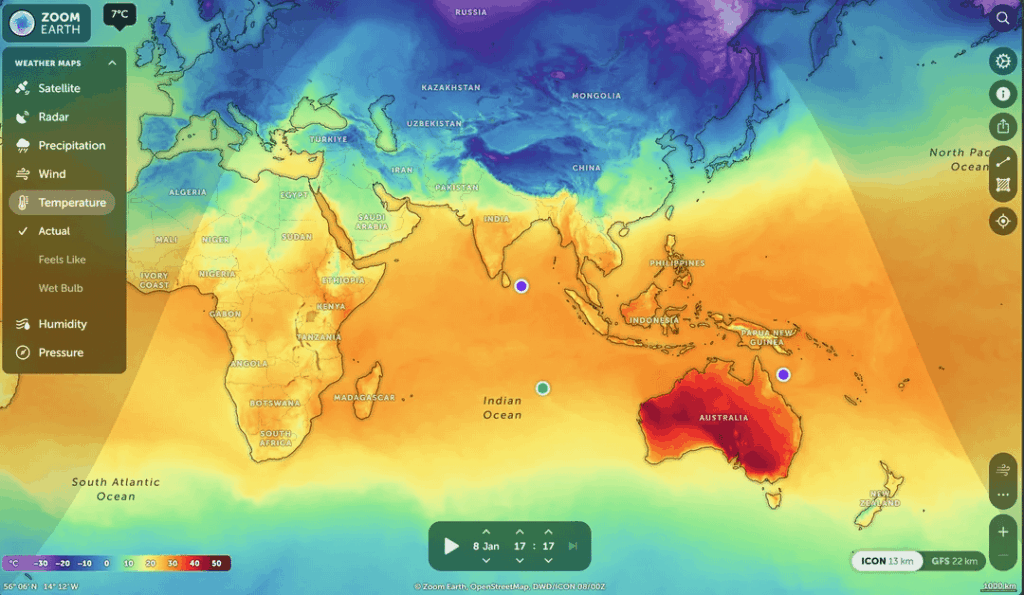 Australia is currently the hottest place on earth... by far