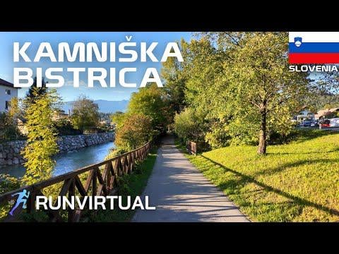 Running in Slovenia: Path along the river Kamniška Bistrica