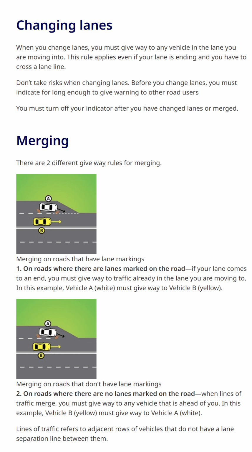 PSA: Merging rules in Queensland.