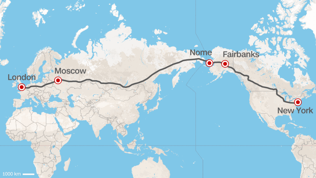 A Europe–U.S. superhighway proposed by the former president of Russian Railways