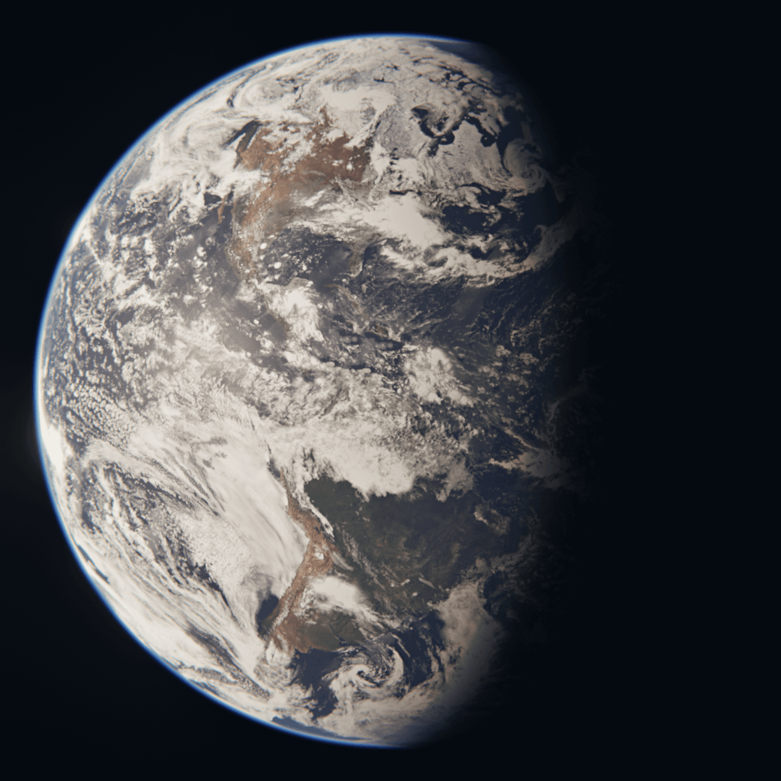 I tried making a realistic render of Earth in Blender. How does it look?