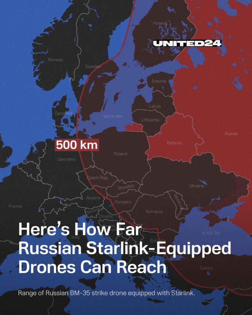 Russian drones with Starlink can reach much farther into Europe than most people expected