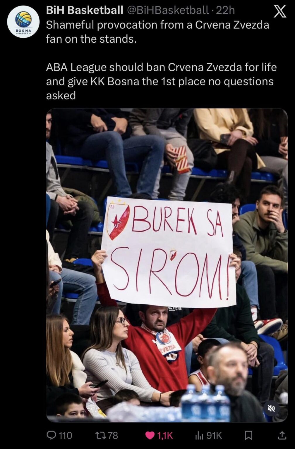On behalf of all citizens of Serbia, I apologize for this unacceptable provocation and attempt to erase Bosnian culture