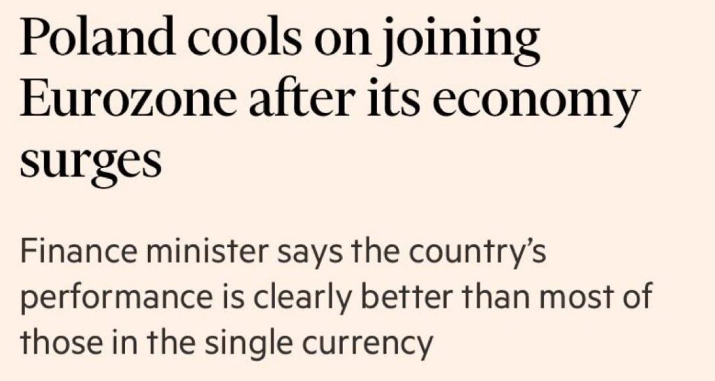 Poland cools on joining the Eurozone
