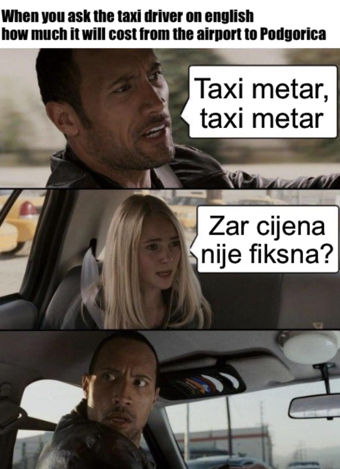 Taxi meter, taxi meter!