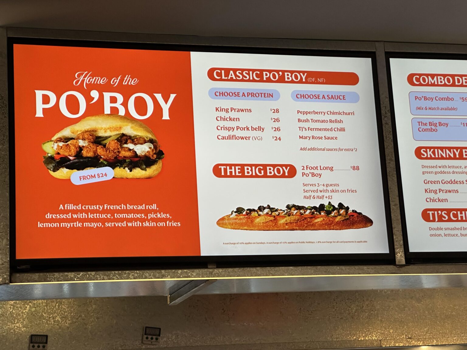 The new Fish Market $31 Po’boy now $28! Bargain…
