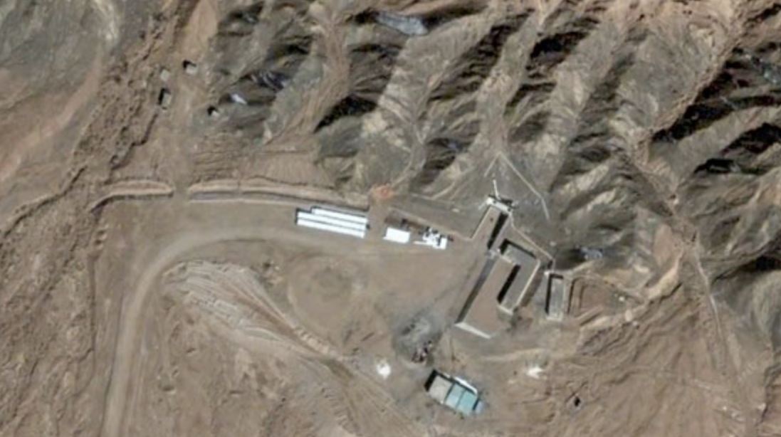 Aerial view of the Lop Nur nuclear testing site in Xinjiang, China.