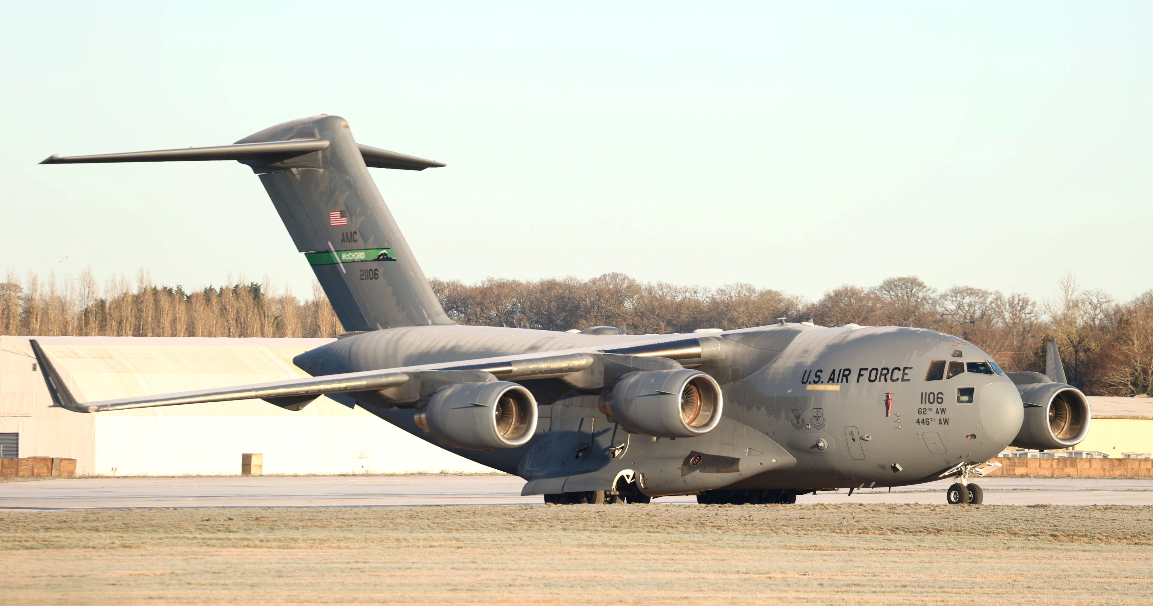 USAF C-17 Globemaster III transport aircraft at RAF Fairford.