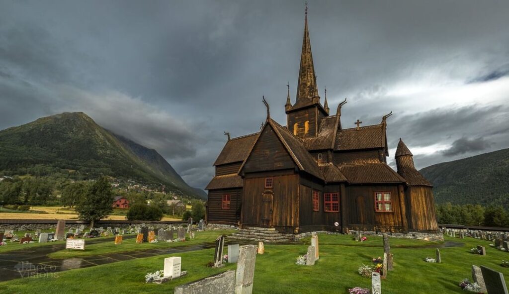 A wooden building church, A wonderful landscape