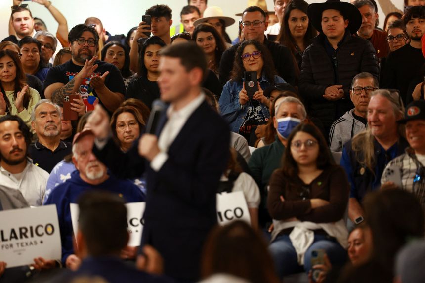 Supporters attend a campaign rally for James Talarico in El Paso, Texas, on February 21.
