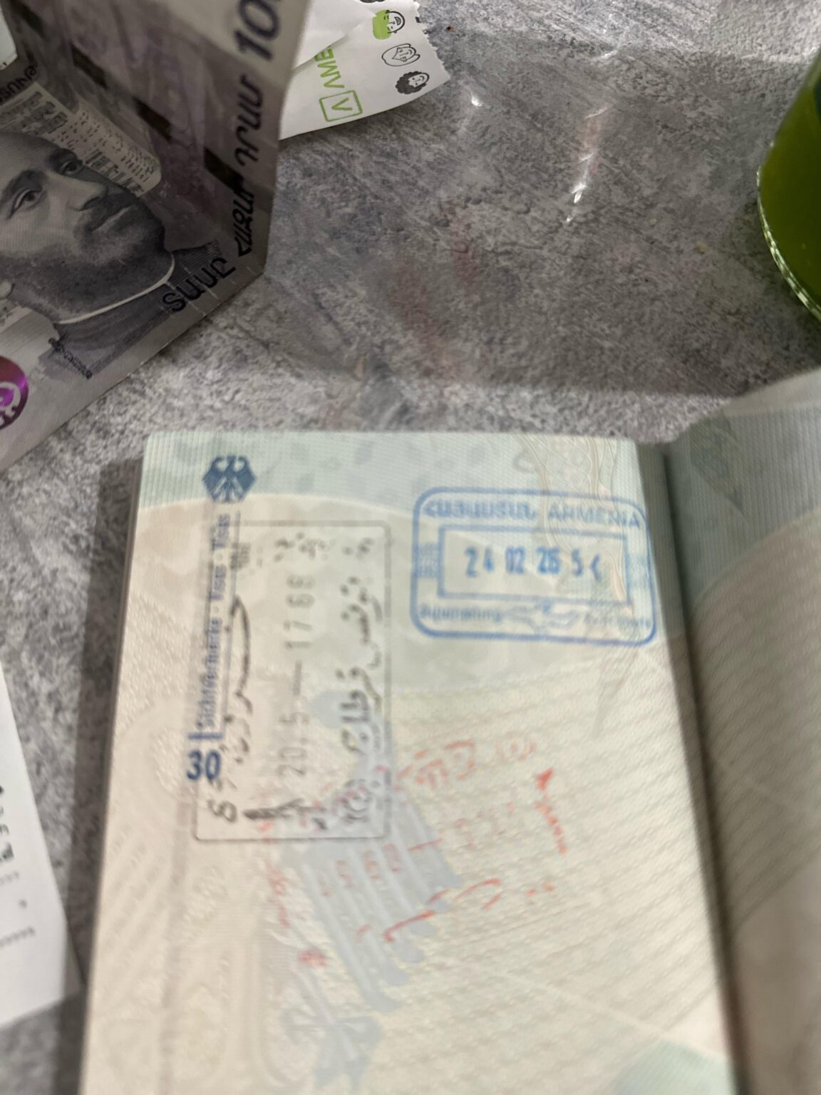 Why did I get a armenian stamp on the last page