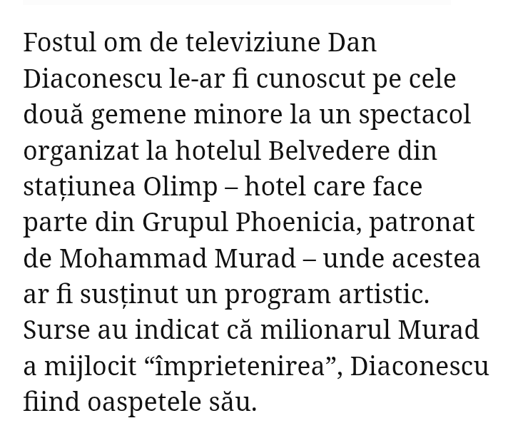 The Epstein Files FROM ROMANIA. Dan Diaconescu was sentenced to 8+ years in the first instance for sexually abusing 2 15-year-old twin CHILDREN in the hotel of AUR deputy Mohammad Murad, children provided by Murad himself