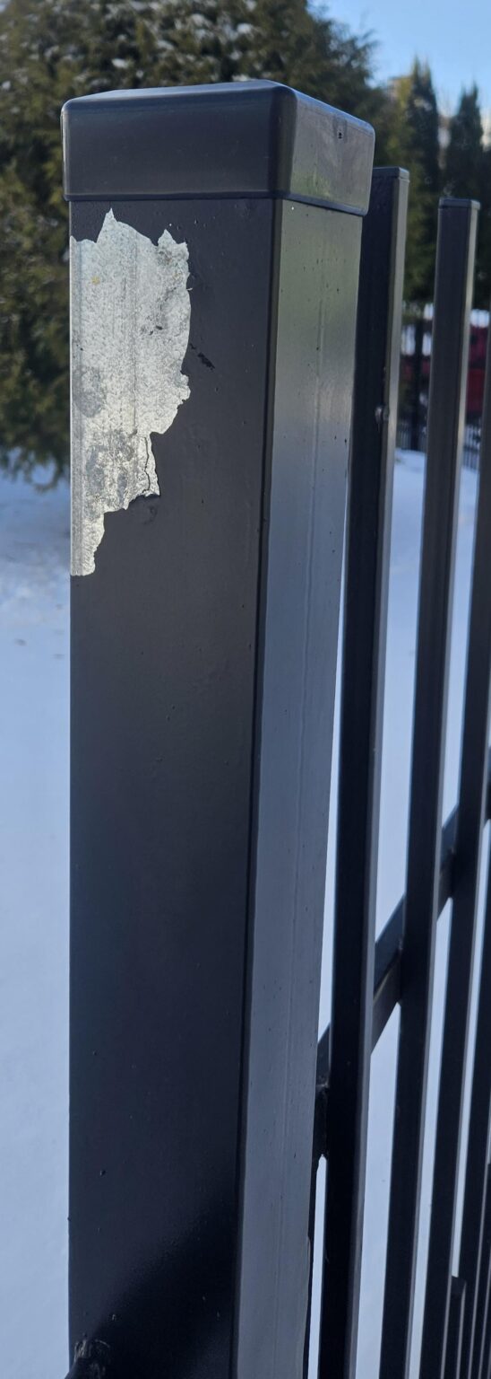 Why paint comes off metal fence posts
